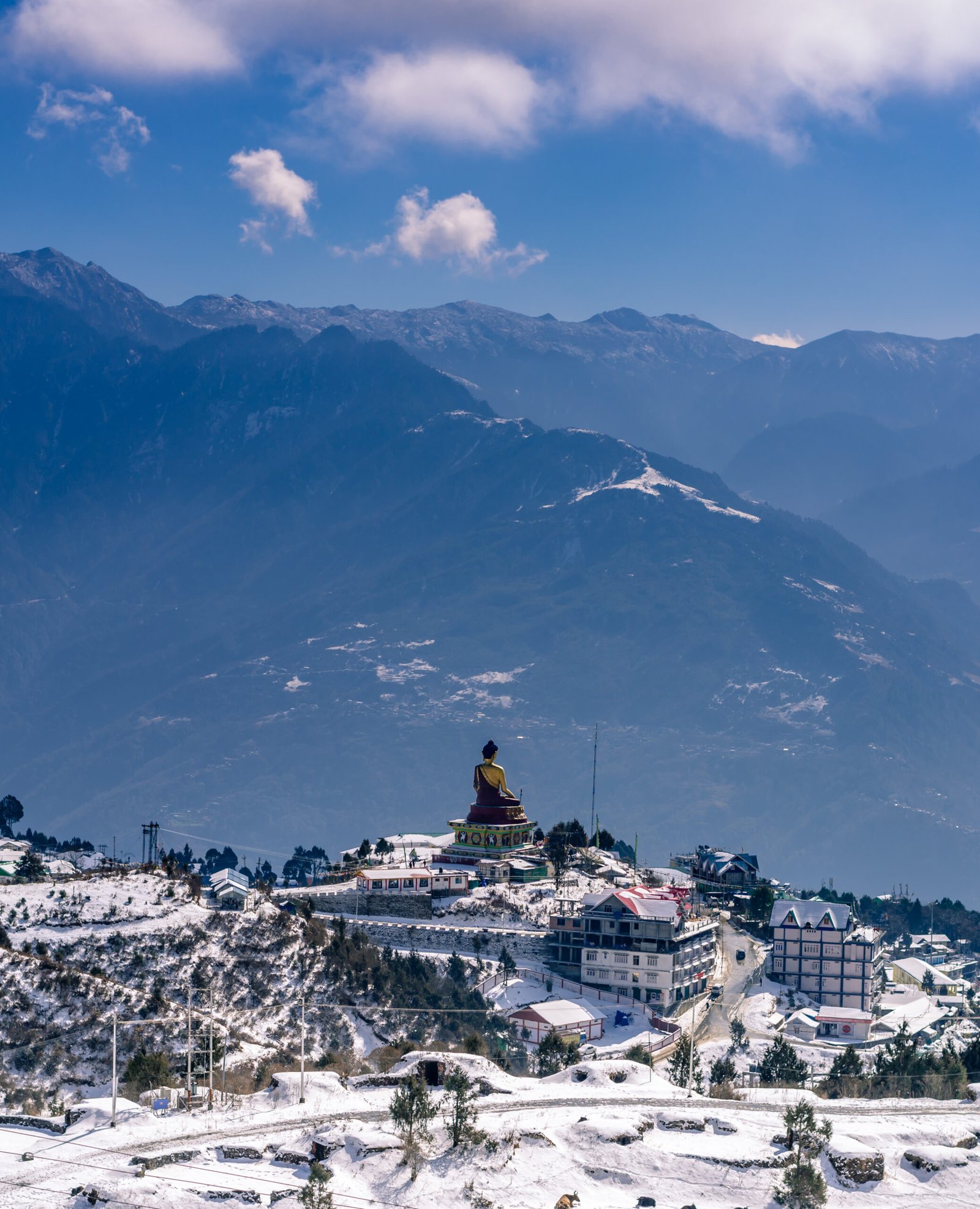 Snow covered Tawang, Arunachal Pradesh, North East India